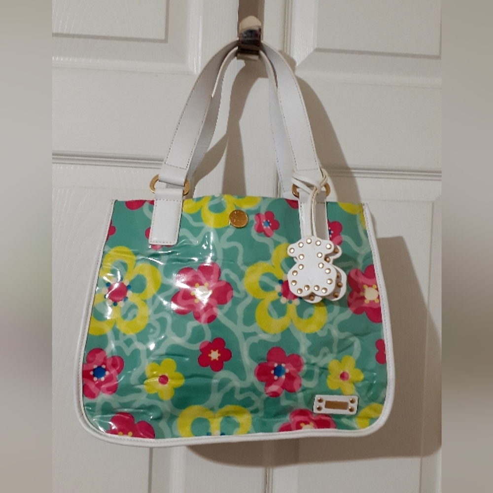 Tous Floral White and Green Women's Tote